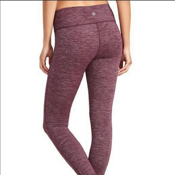 Athleta Burgundy Maroon Wine Space Dye Leggings - Picture 4 of 9